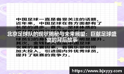 北京足球队的现状揭秘与未来展望：巨献足球盛宴的背后故事